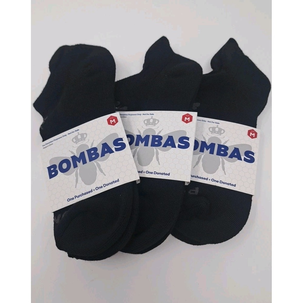 Bombas‎ 3-pack Black Ankle Socks Size Medium New In Package